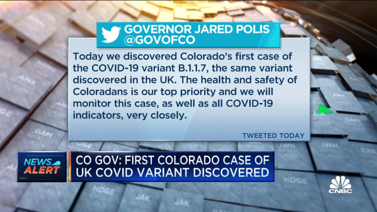 First US case of new Covid strain discovered in Colorado, governor says