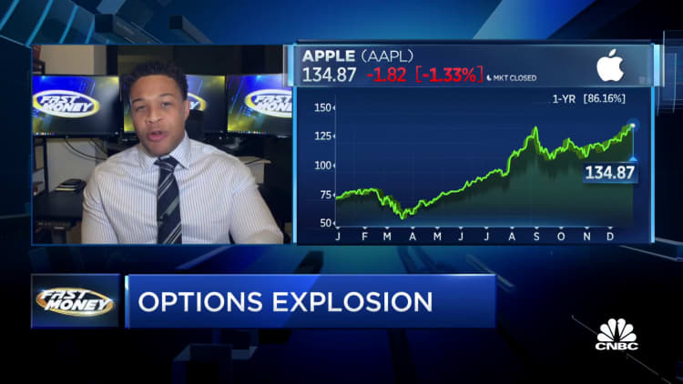 Options traders place bearish bets on Apple shares