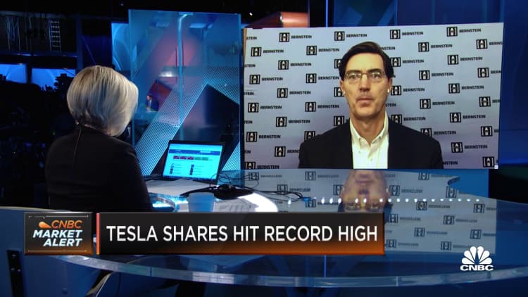 Tesla's stock strength is surprising: Bernstein's Sacconaghi