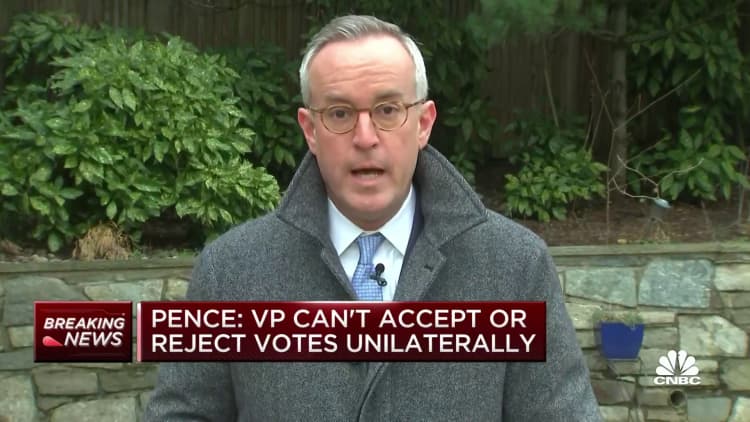 Pence: VP can't accept or reject votes unilaterally