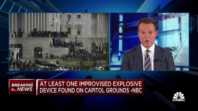 At least one improvised explosive device has been found at the Capitol, according to NBC