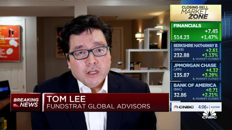 Fundstrat Global Advisors' Tom Lee says he still sees upside in Bitcoin