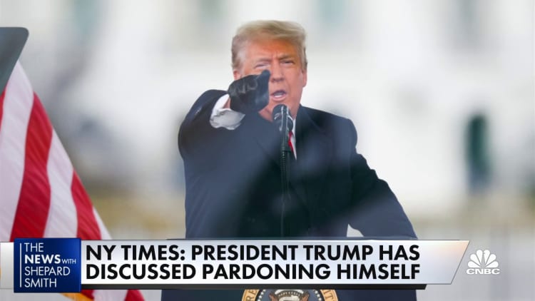 NYT reports Trump is said to have discussed pardoning himself