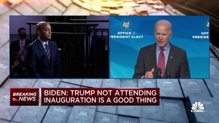 Biden: Trump not attending inauguration is a good thing