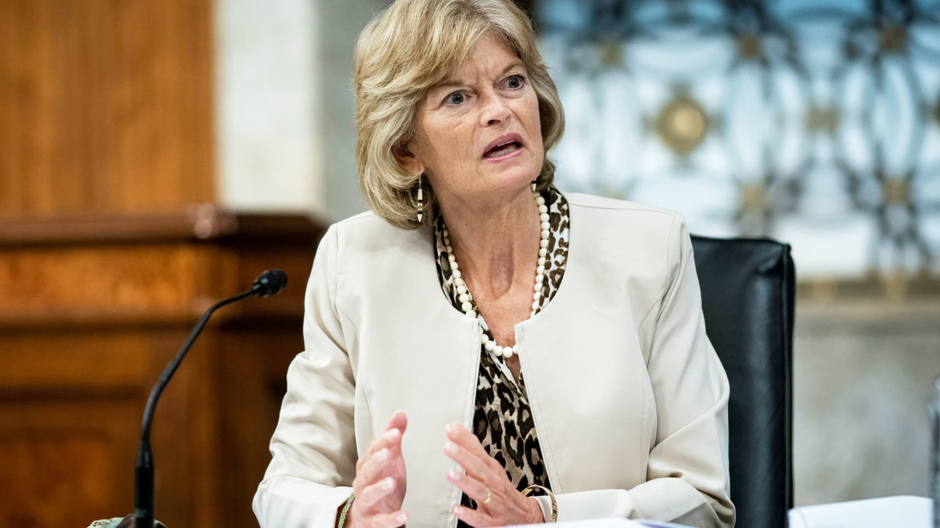 Senator Lisa Murkowski, a Republican from Alaska, speaks during a Senate Health, Education, Labor and Pensions Committee hearing on efforts to get back to work and school during the coronavirus disease (COVID-19) outbreak, in Washington, D.C., June 30, 2020.