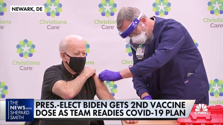 Biden gets second dose of Pfizer vaccine