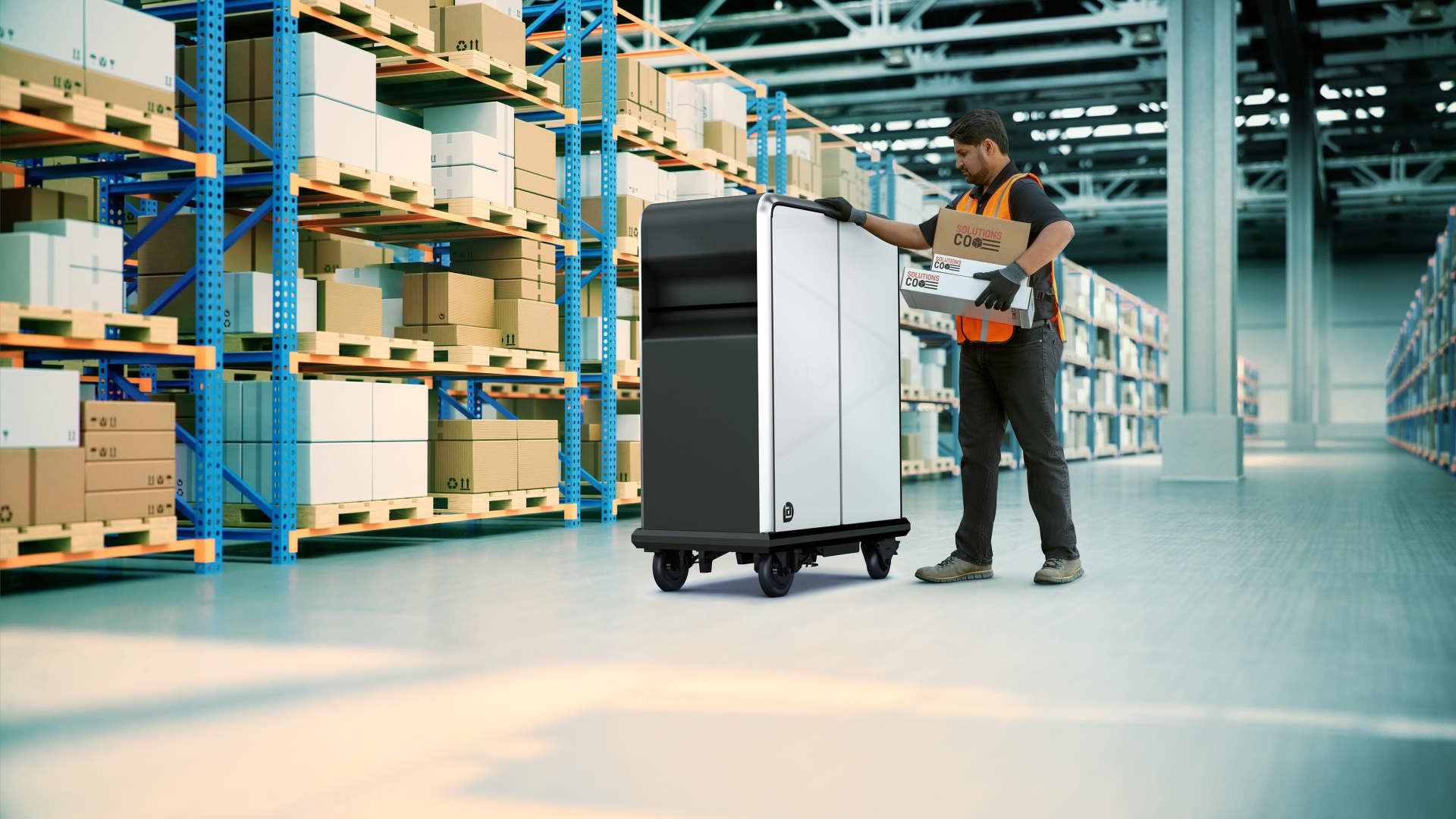 The first product from GM's BrightDrop will be the EP1, will be a propulsion-assisted, electric pallet developed to easily move goods over short distances – for example, from the delivery vehicle to the customer's front door.