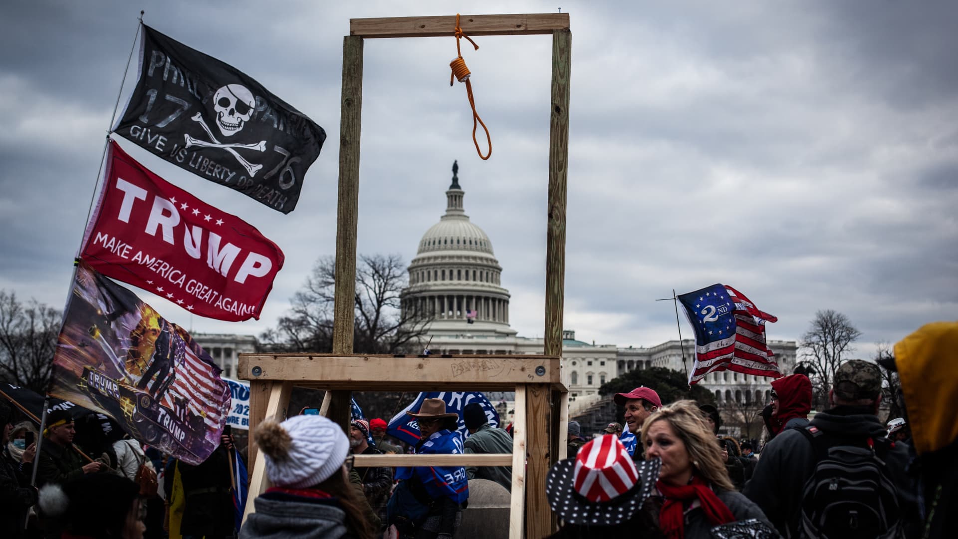 Trump supporters near the U.S Capitol, on January 06, 2021 in Washington, DC.