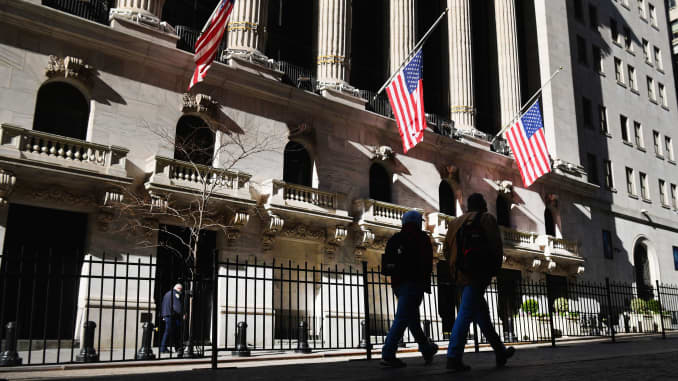 Bolsa de Valores de Nueva York (NYSE) en Wall Street el 12 de enero de 2021 en la ciudad de Nueva York.