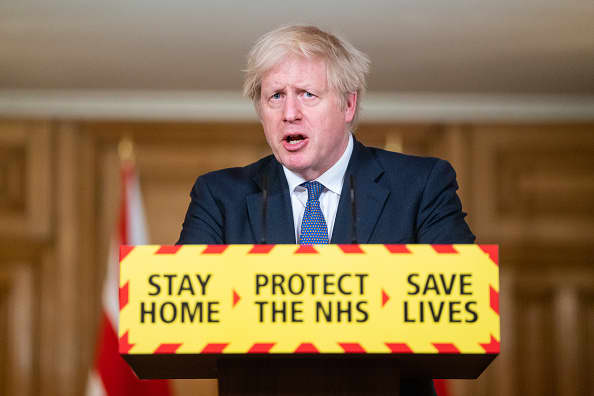 British Prime Minister Boris Johnson announces the 100-day target to develop new vaccines