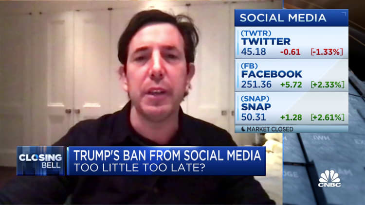 Bradley Tusk says Trump's ban from social media was just a 'business calculus'