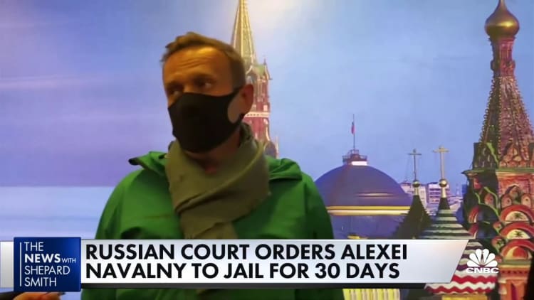 Russian court orders Alexei Navalny to jail for 30 days