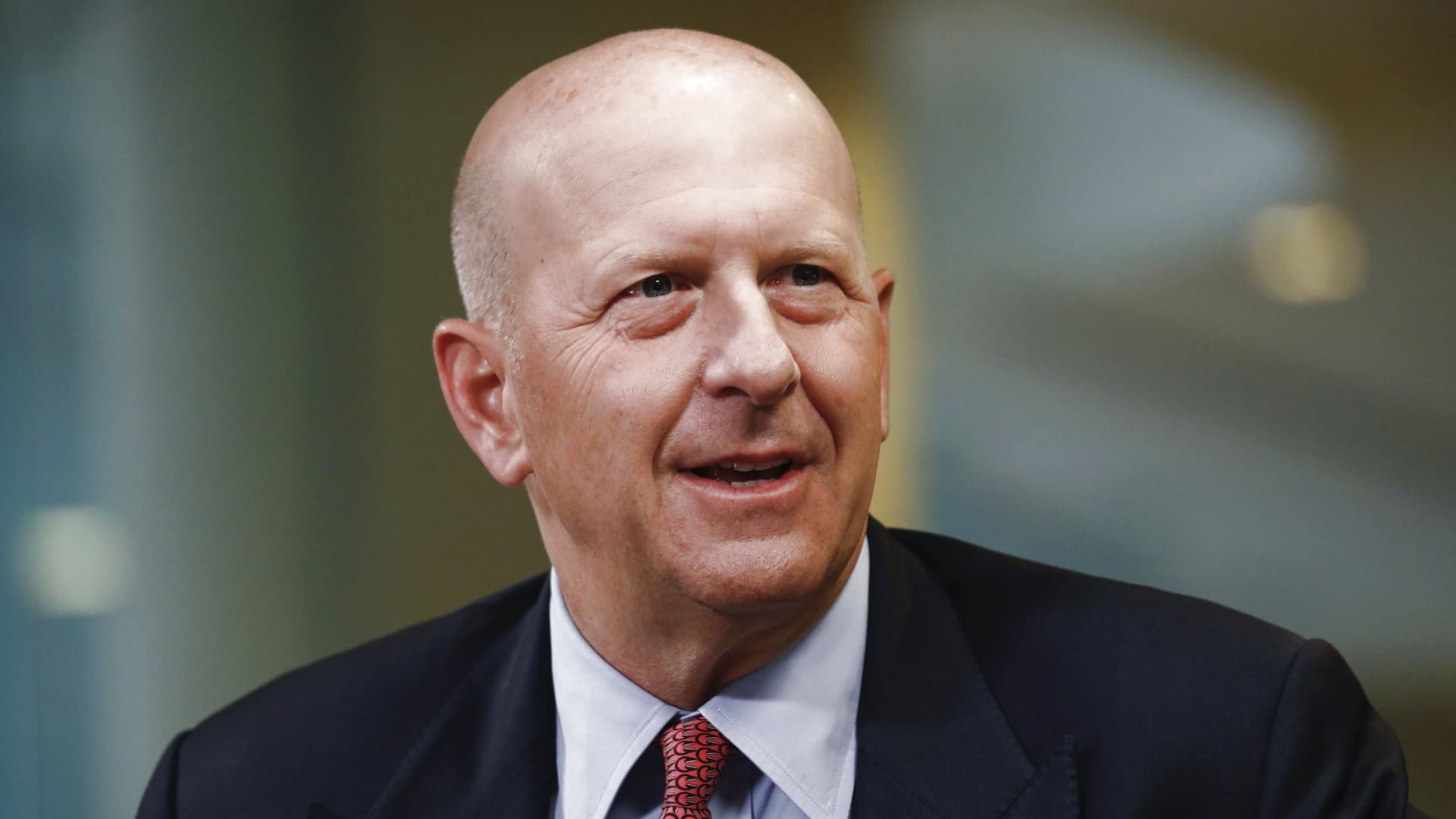David Solomon, chief executive officer of Goldman Sachs & Co., speaks during a Bloomberg Television interview at the Milken Institute Global Conference in Beverly Hills, California, U.S., on Monday, April 29, 2019.