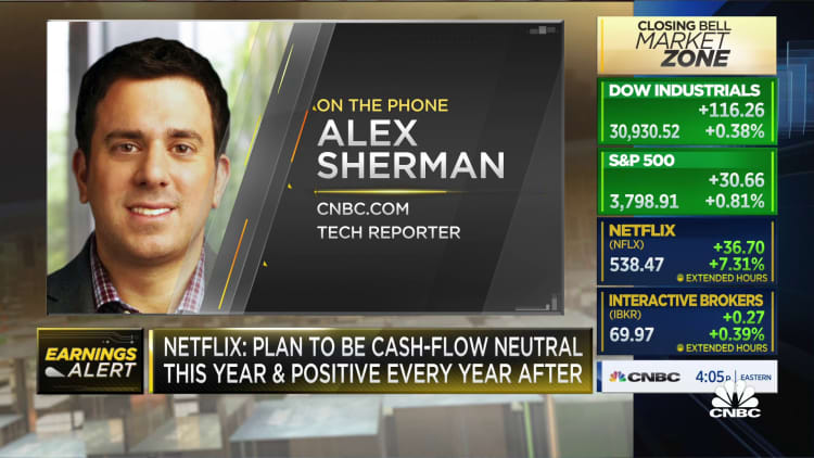 Netflix: We'll be cash-flow neutral this year, positive every year after