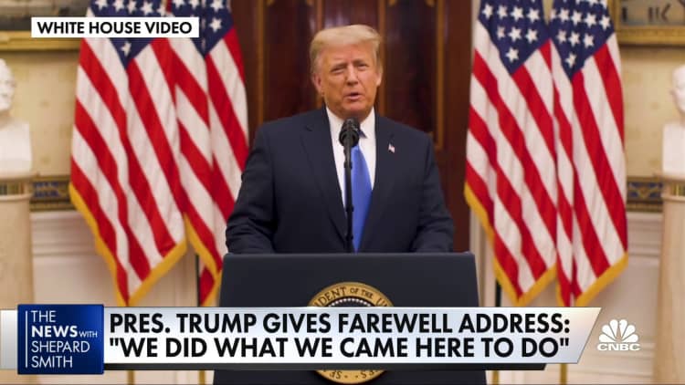 Trump gives his farewell address