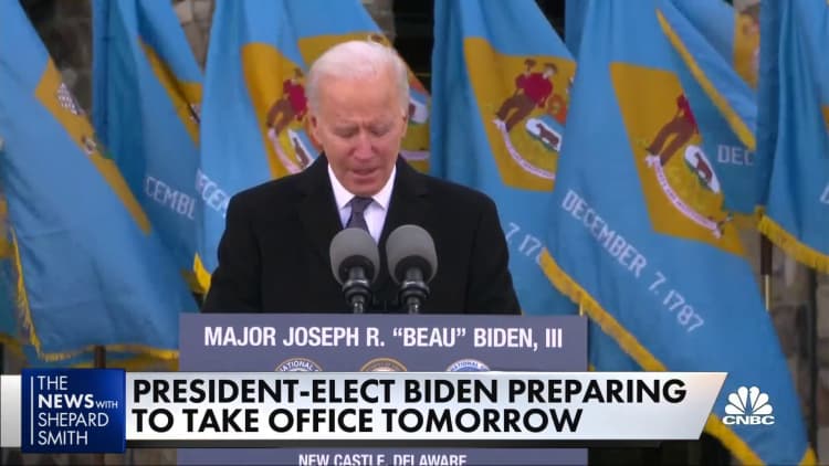 President-elect Biden prepares to take office tomorrow