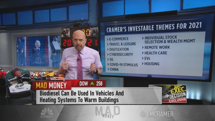 Electric vehicles and housing are two big investment themes in Biden era, Jim Cramer says