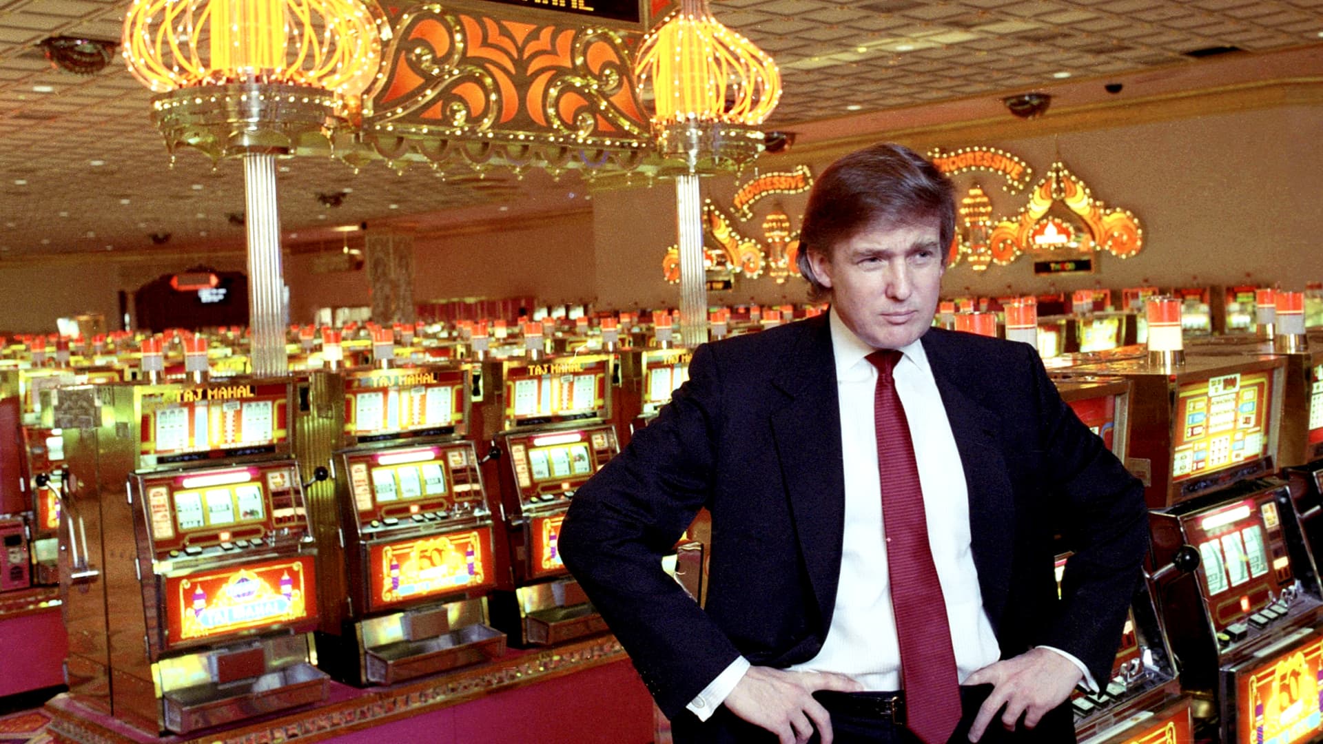 Donald J. Trump inside the casino of his venture, Trump Taj Mahal in Atlantic City, New Jersey, on March 16, 1990.