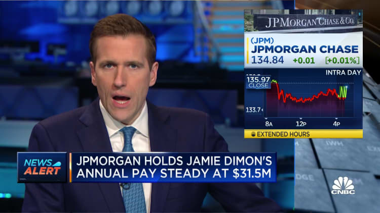 J.P. Morgan keeps Jamie Dimon's annual pay at $31.5M