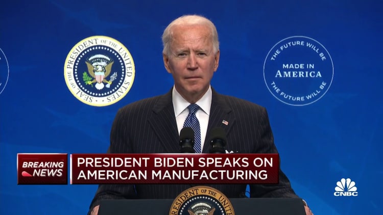 President Joe Biden signs executive order on U.S. manufacturing