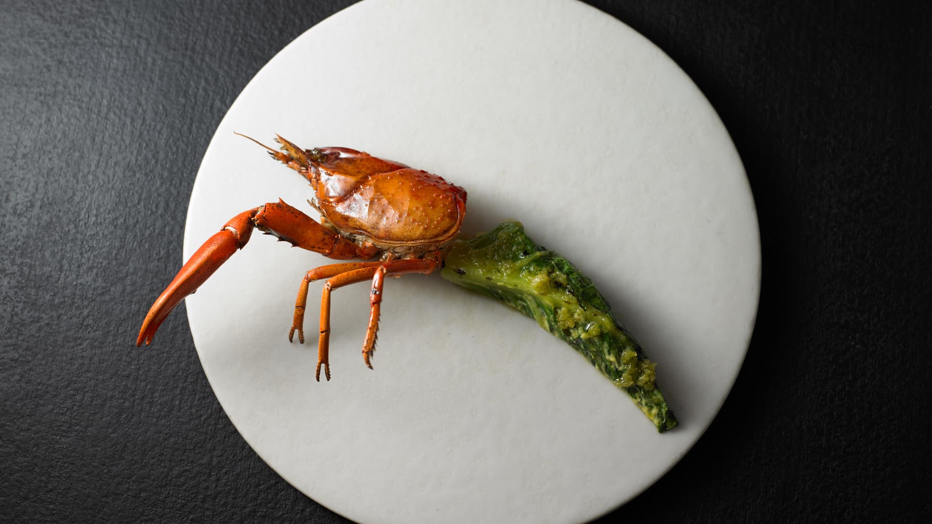 Attica's grilled marron, a crayfish found in Western Australia, with desert lime.