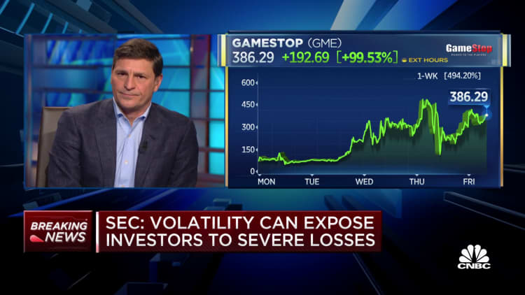 SEC says it's monitoring extreme volatility in certain stocks amid GameStop frenzy