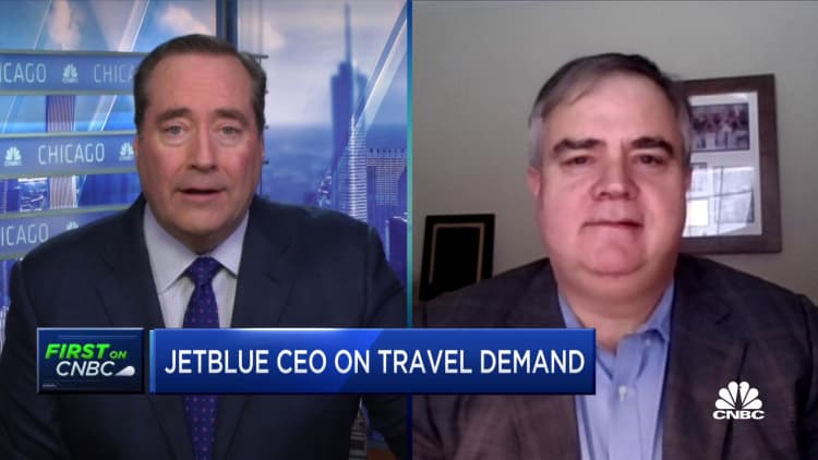 JetBlue CEO: We've seen domestic shift after CDC testing requirements