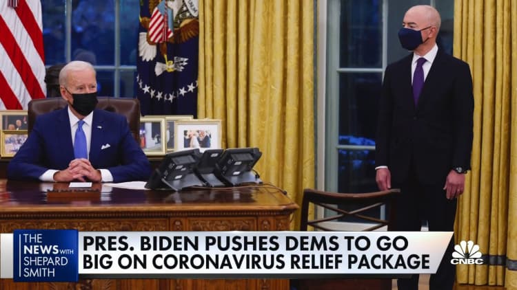 President Biden pushes Democrats to pass $1.9 trillion coronavirus relief package