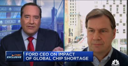 Ford CEO on the production impact of global chip shortages