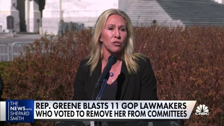 Rep. Greene blasts 11 GOP lawmakers who voted to remove her from committees