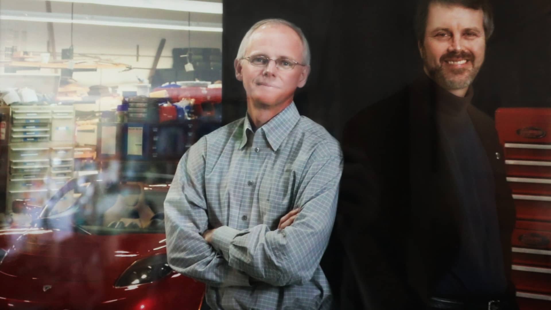 Marc Tarpenning and Martin Eberhard during the early days at Tesla Motors.