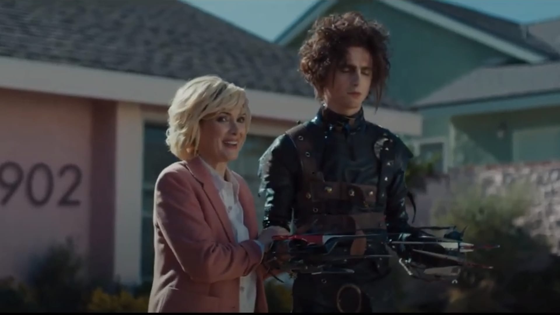A 60-second Super Bowl ad for Cadillac stars Timothée Chalamet, as Edward Scissorhands's son, Edgar, and Winona Ryder, reprising her role as Kim, who is also Edgar's mother.