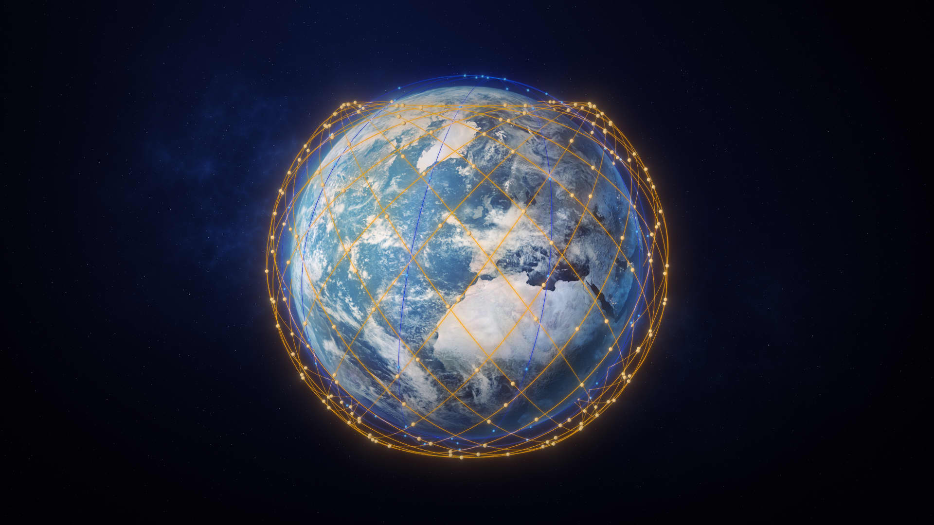 A rendering of Telesat's low earth orbit broadband constellation