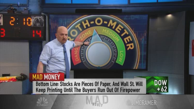 Investors should be disciplined and trim as Wall Street nears frothy levels, Jim Cramer says