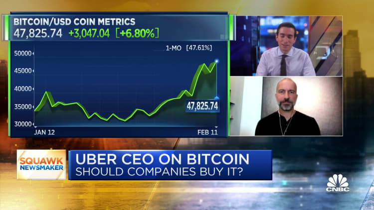 Uber CEO: We're looking at bitcoin and cryptocurrency as payment options