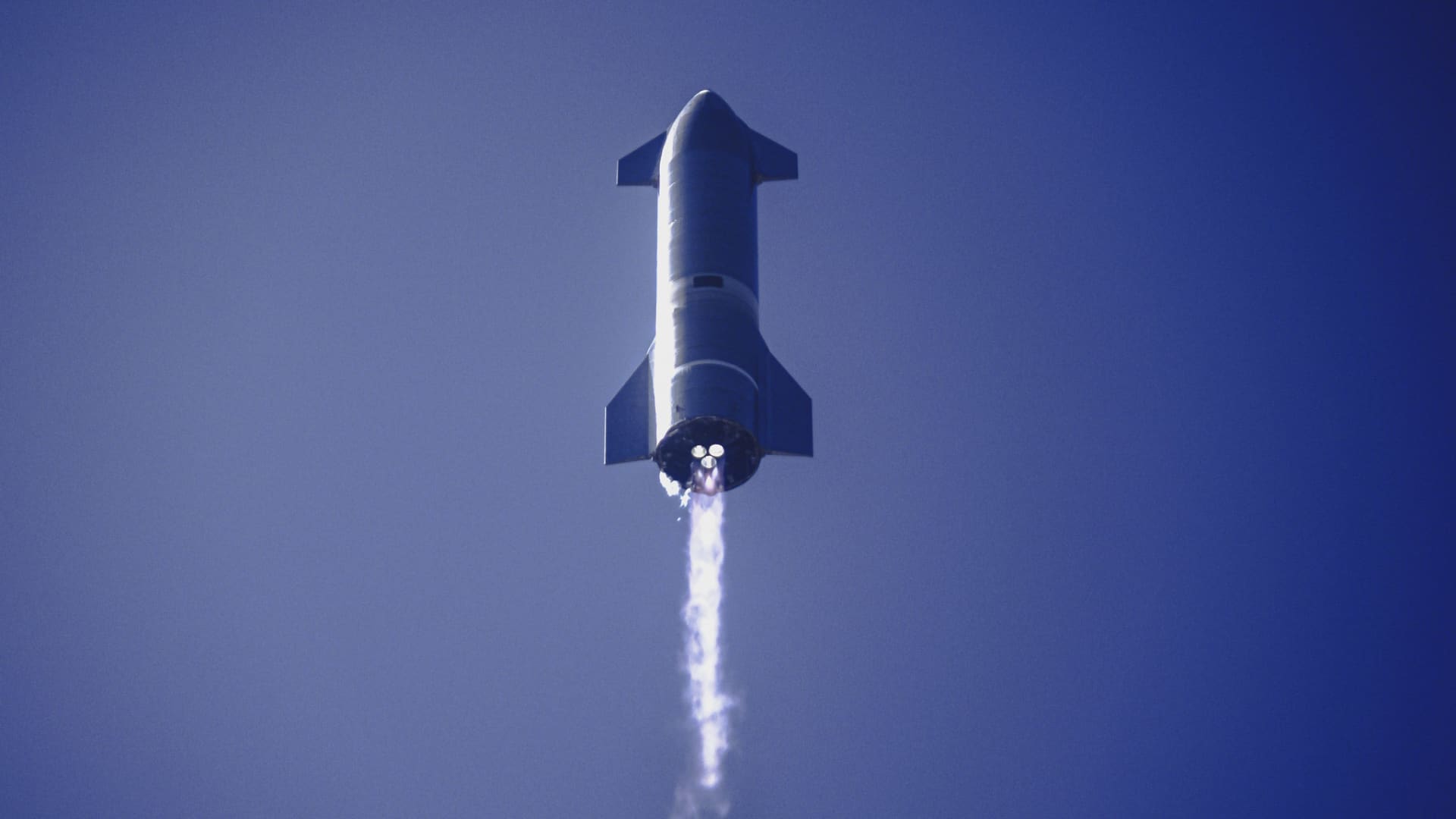Starship prototype SN9 launches from the company's development facility in Boca Chica, Texas.