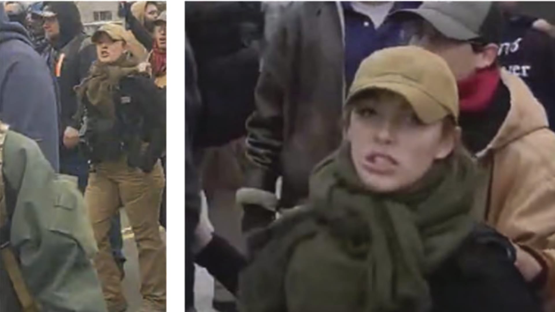 Photo included in a U.S. District Court Criminal Complaint naming Felicia Konold as a participant in the U.S. Capitol Riot on Jan. 6, 2021.