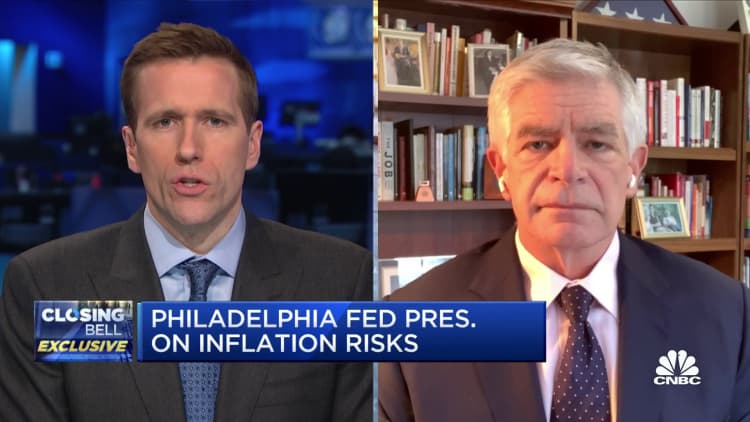 Philadelphia Fed president: I don't see inflation roaring past 2%