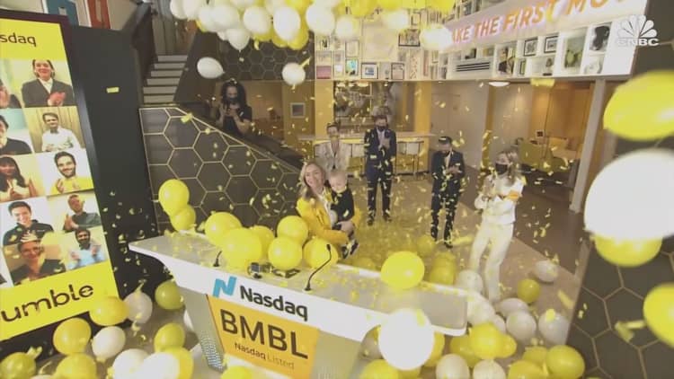Dating app Bumble went public today, and hit $76 per share