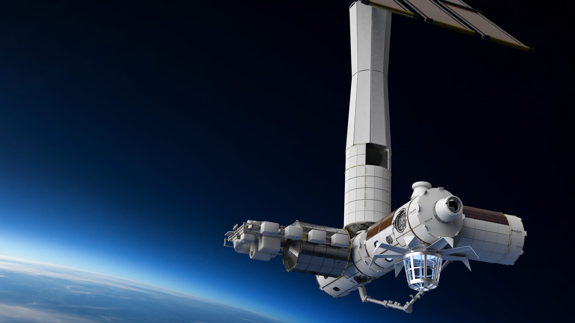 A artist's illustration of the company's space station in orbit.