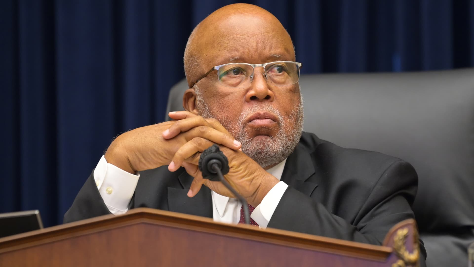 Representative Bennie Thompson, a Democrat from Mississippi and chairman of the House Homeland Security Committee, listens during a hearing in Washington, D.C., U.S., on Thursday, Sept. 17, 2020.