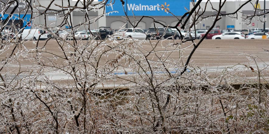 Winter storm temporarily closes hundreds of Walmart stores and Amazon facilities, snarling delivery