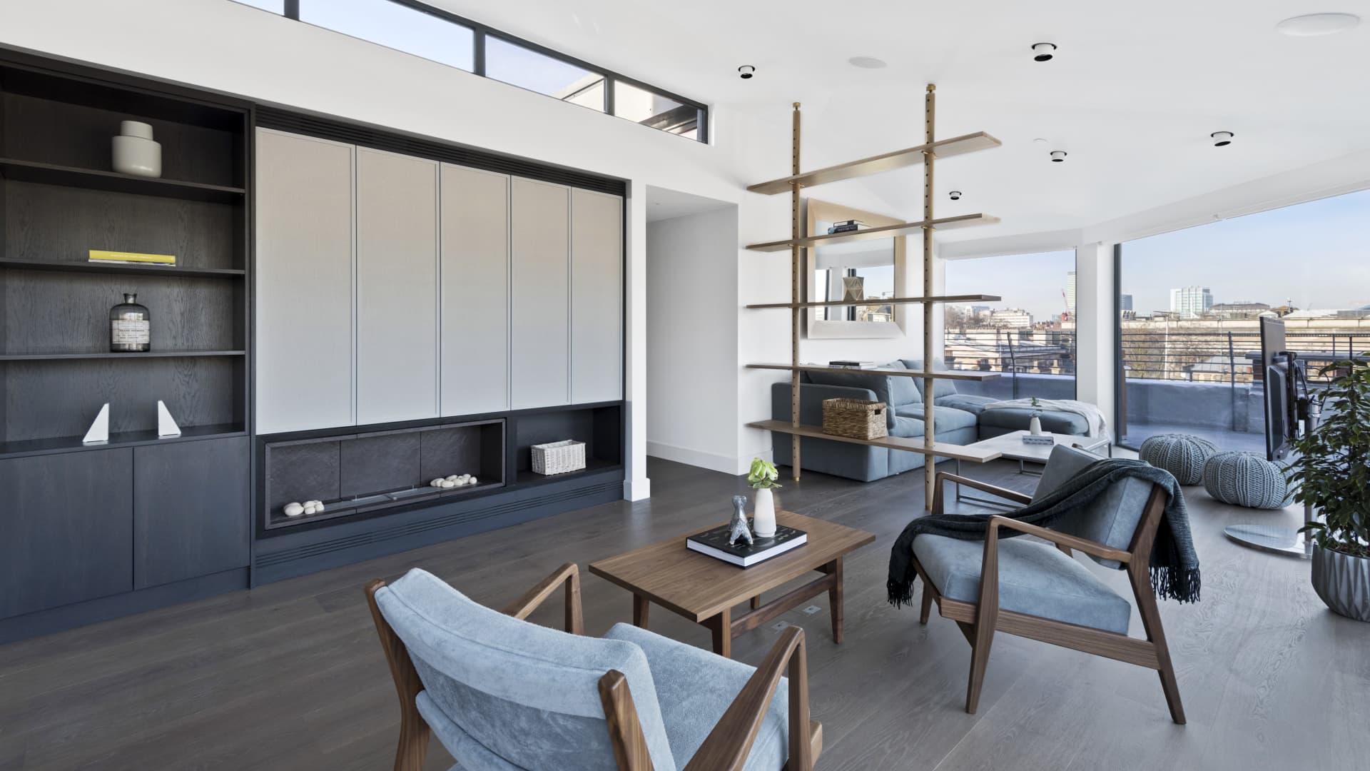 A three-bedroom penthouse in London that is available to rent through Sonder.