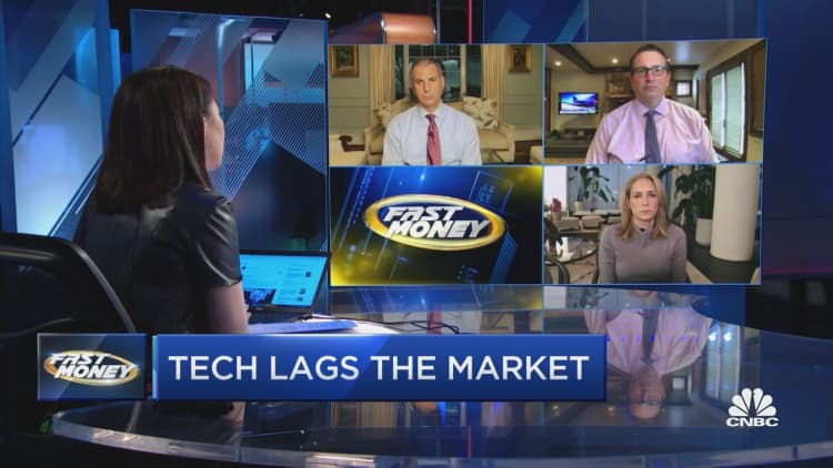 Tech stocks lagging the market this week
