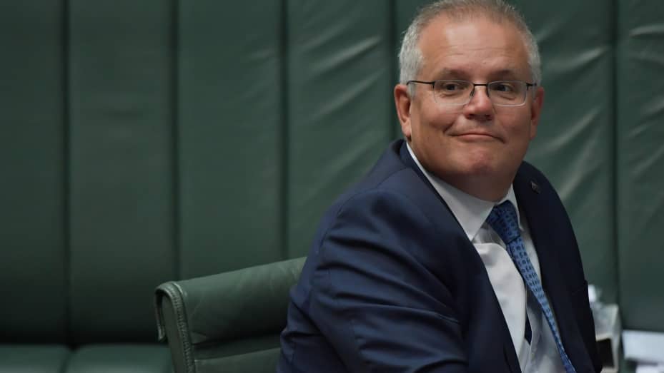 Prime Minister Scott Morrison during Question Time in the House of Representatives on February 18, 2021 in Canberra, Australia.