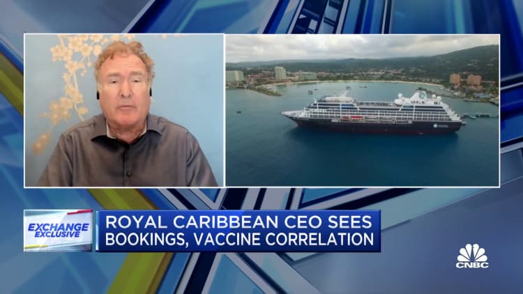 Royal Caribbean CEO sees correlation between cruise bookings and vaccination numbers