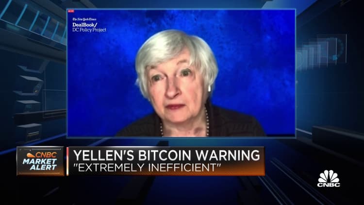 Treasury Secretary Yellen warns about ‘extremely inefficient’ bitcoin