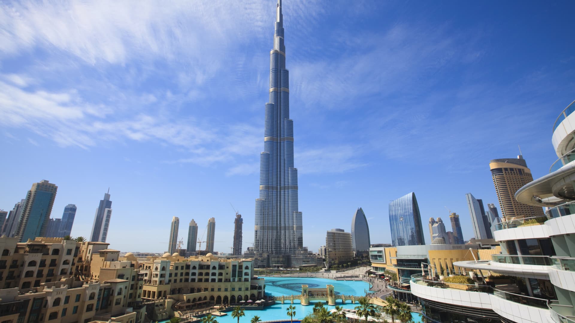 With more than 160 stories, the Burj Khalifa is 2,716 feet tall, or more than twice the height of New York's 1,250-foot Empire State Building, in Dubai.