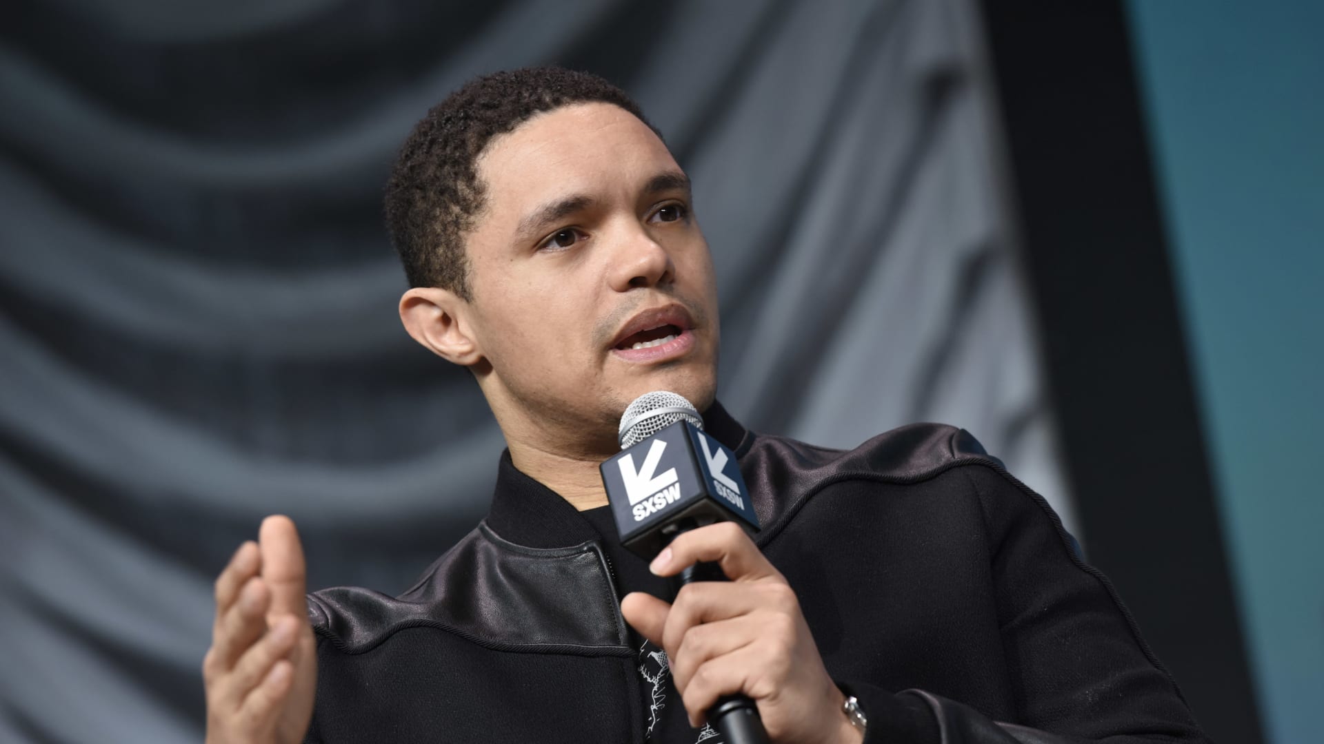Trevor Noah speaks at SXSW Featured Session: Trevor Noah And The Daily Show News Team Panel Hard With Jake Tapper at Austin Convention Center on March 9, 2019 in Austin, Texas.(Photo by Vivien Killilea/Getty Images for Comedy Central)