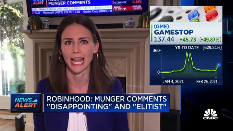 Robinhood says Charlie Munger comments 'disappointing' and 'elitist'